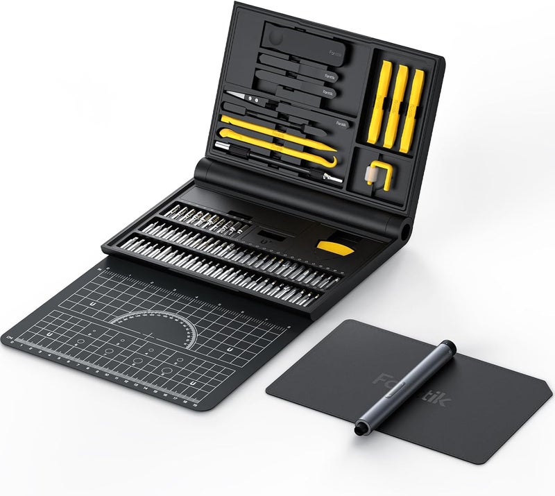 Fanttik Electric Screwdriver Kit, Precision Screwdriver Set, 64 Magnetic Bits, 12 Types Fix Tools, 0.05/0.2 N.m, Repair Tool for Phone Laptop Watch Electronics - E1 NEX Workstation - Image 1